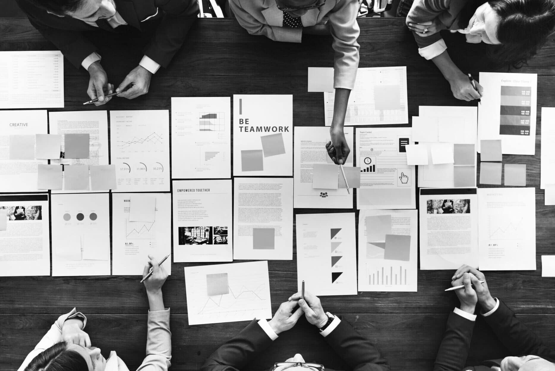 Business People Analyzing Statistics Financial Concept