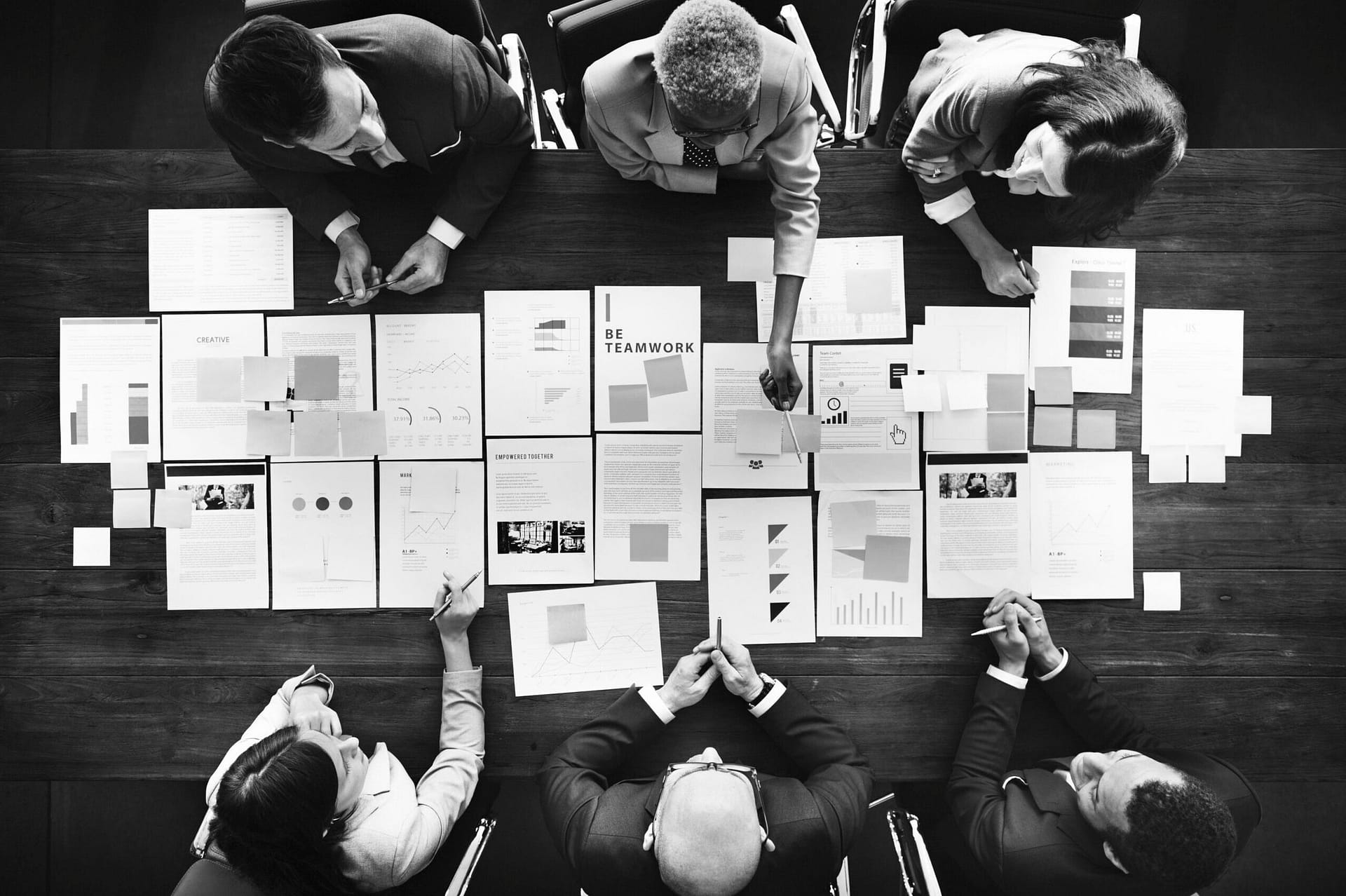 Business People Analyzing Statistics Financial Concept